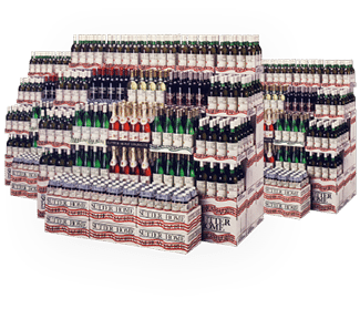 Display cases of Sutter Home wines