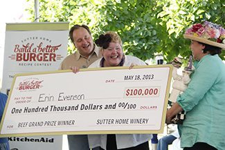 Erin Everson receives her Build a Better Burger prize