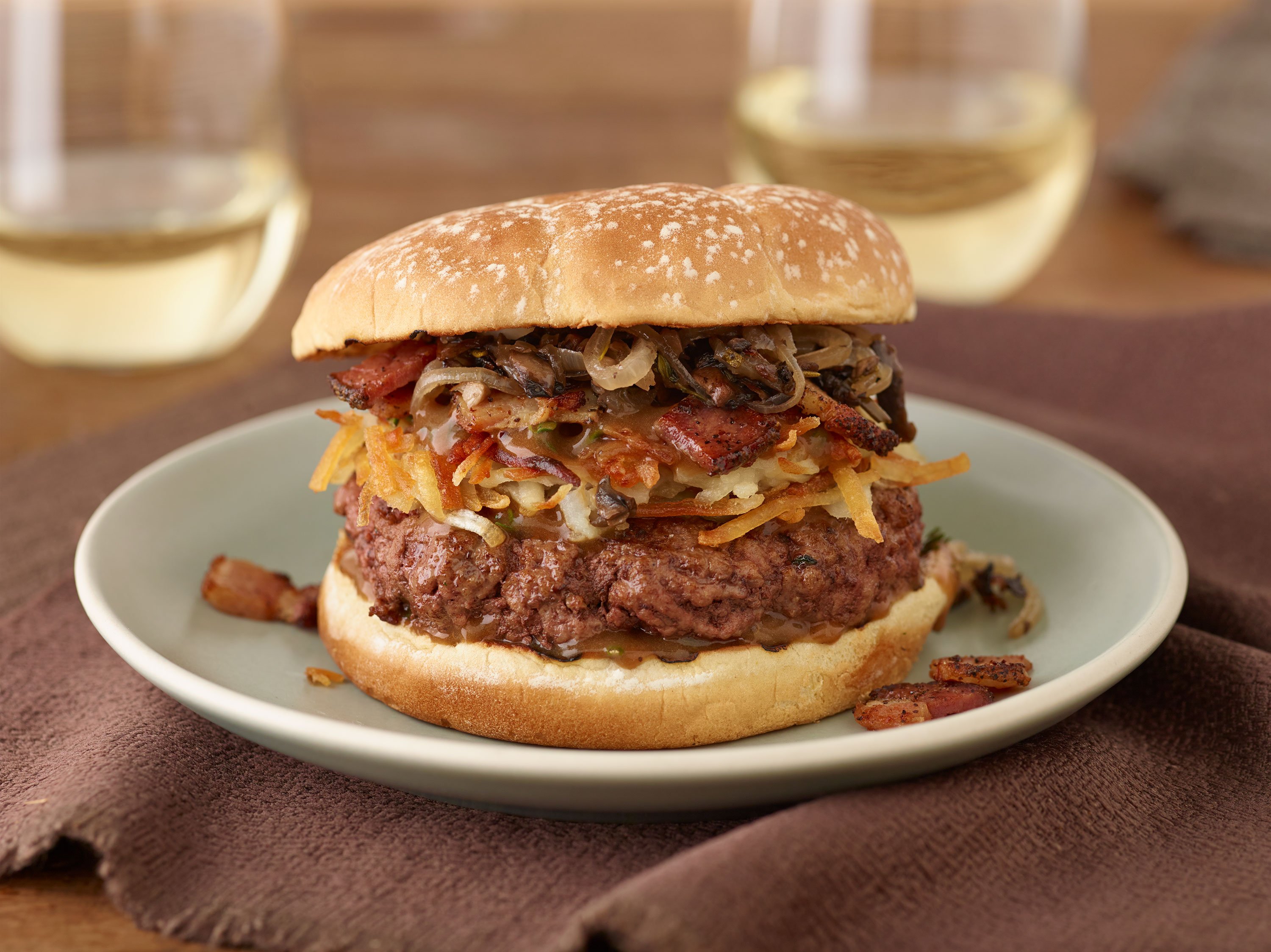 Whistler Village Peppered Bacon and Poutine Burgers