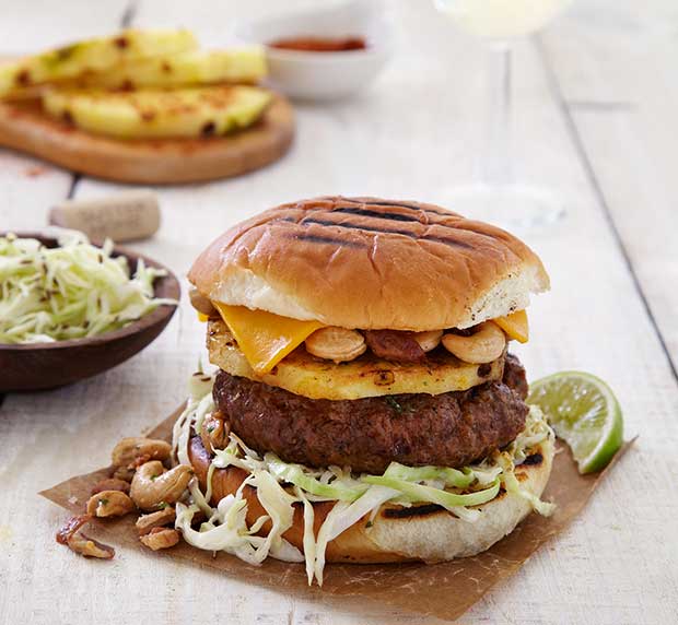 Salty, Sweet, and a Little Heat Pineapple Pork Burgers