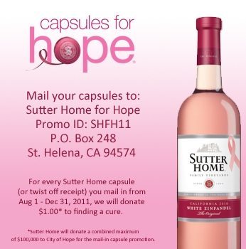 Sutter Home for Hope: Send in Your Capsules