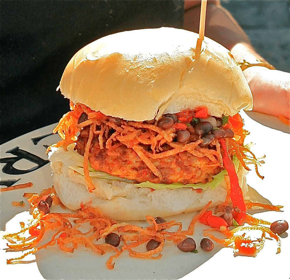 Tidewater Boil Burgers with Charred Sweet Corn Salsa and Lemon-Lime Crem-onnaise
