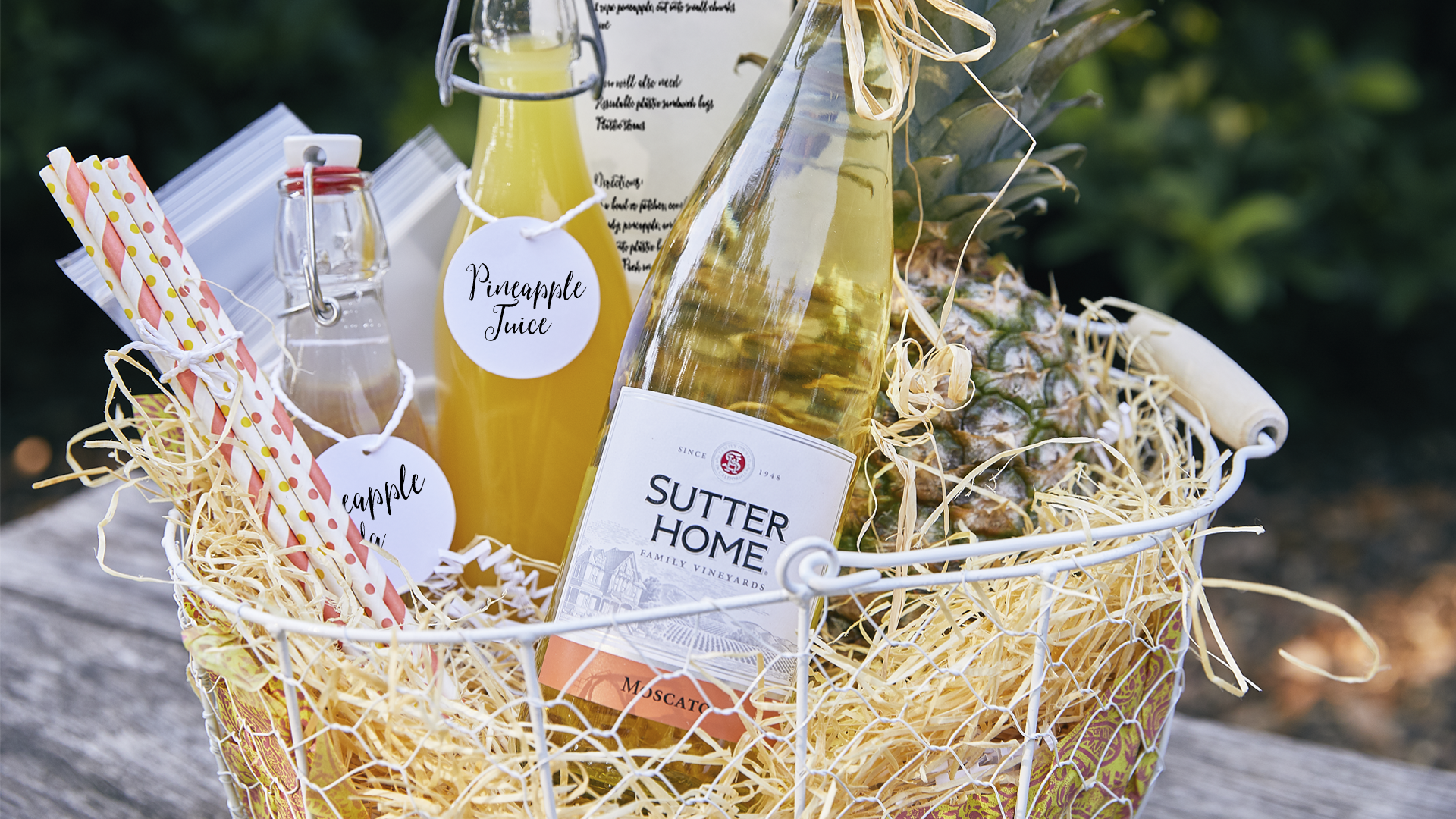 Say Thank You for Being A Friend with Our Moscato & Pineapple Punch Cooler Gift Basket
