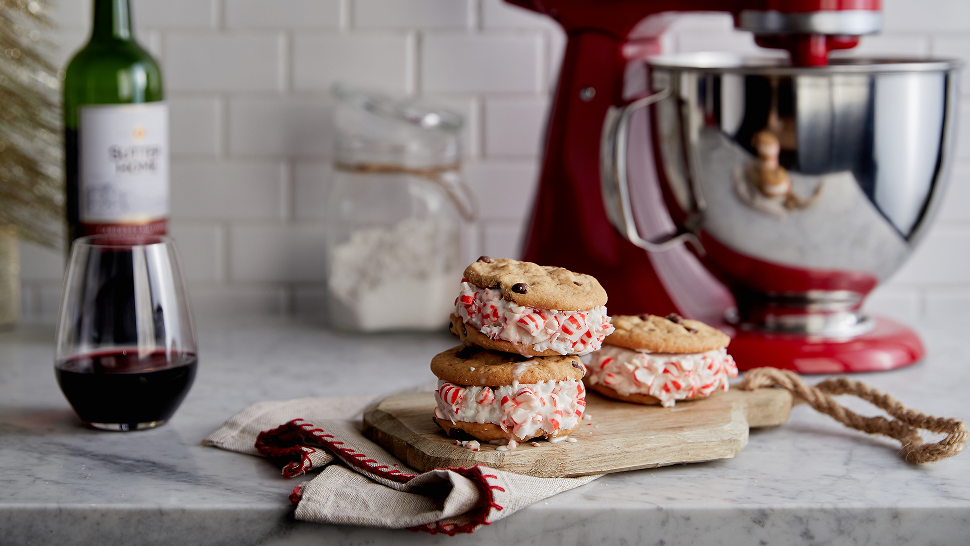 Take a Trip Down Candy Cane Lane with Our Peppermint Ice Cream Cookie Sandwiches​
