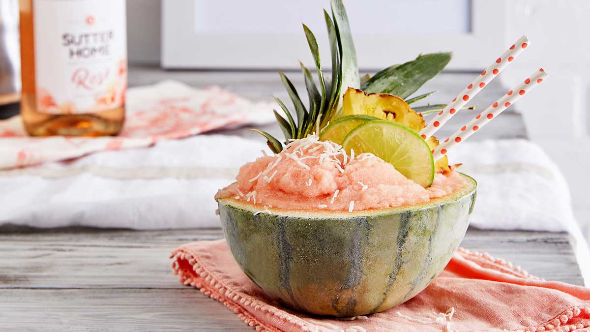 If You Like Piña Coladas, You'll Love This Mini Watermelon Mashup Cocktail Made With Sutter Home Rosé