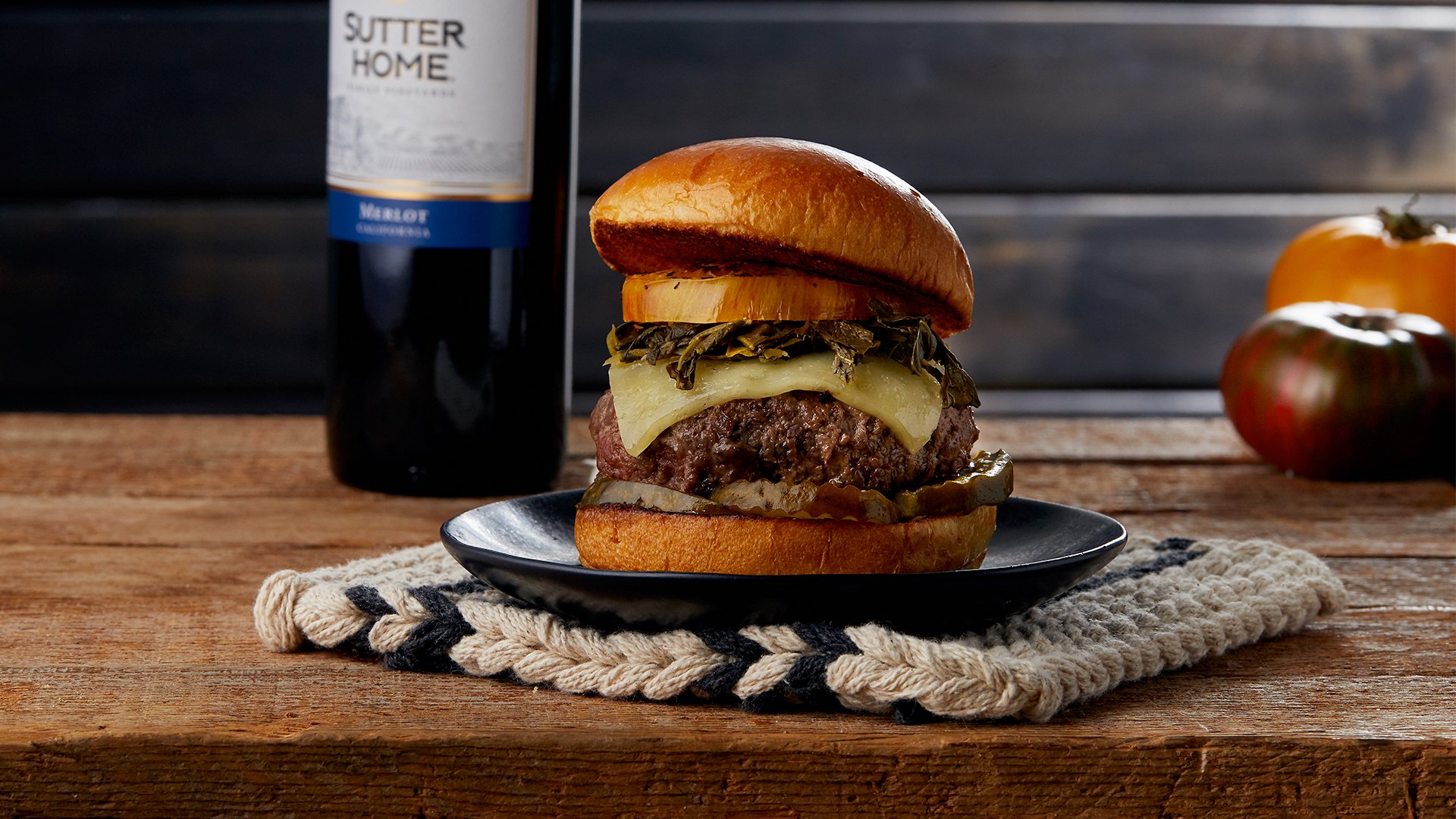 MMM Burger (Mushroom, Merlot, Manchego)