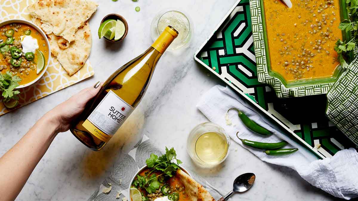 Our Curry Lentil Soup Recipe And Sutter Home Chardonnay is Perfect for Sharing  ​