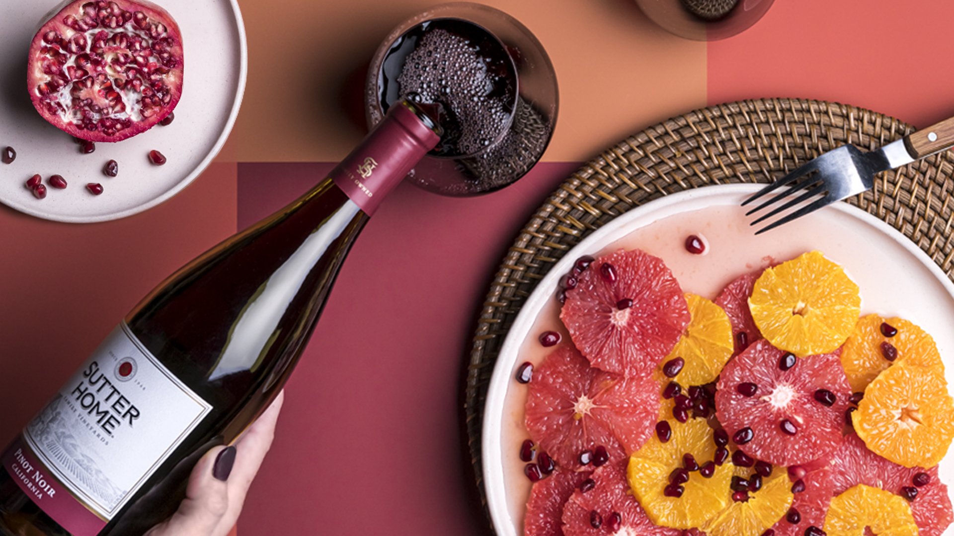 Brighten Your Day with our Citrus Pomegranate Salad and Sutter Home Pinot Noir​