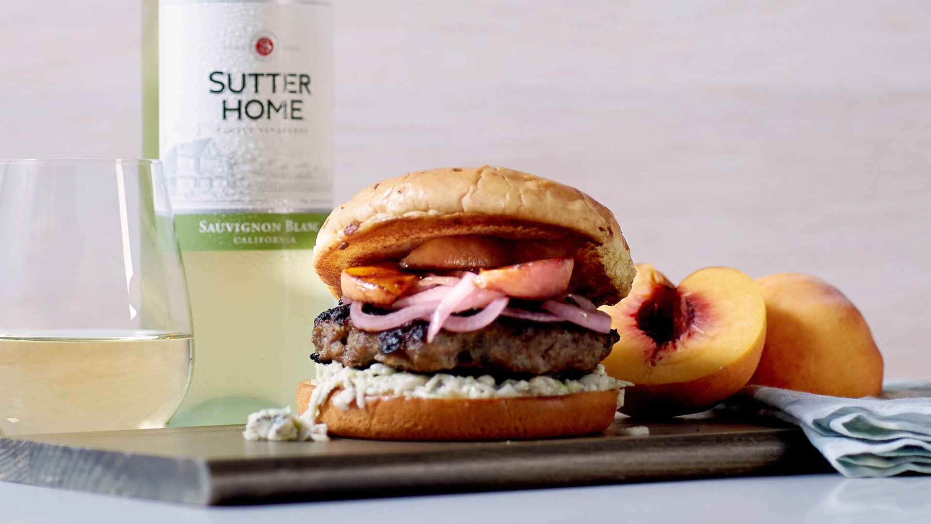 Luscious Peach & Pork Burger