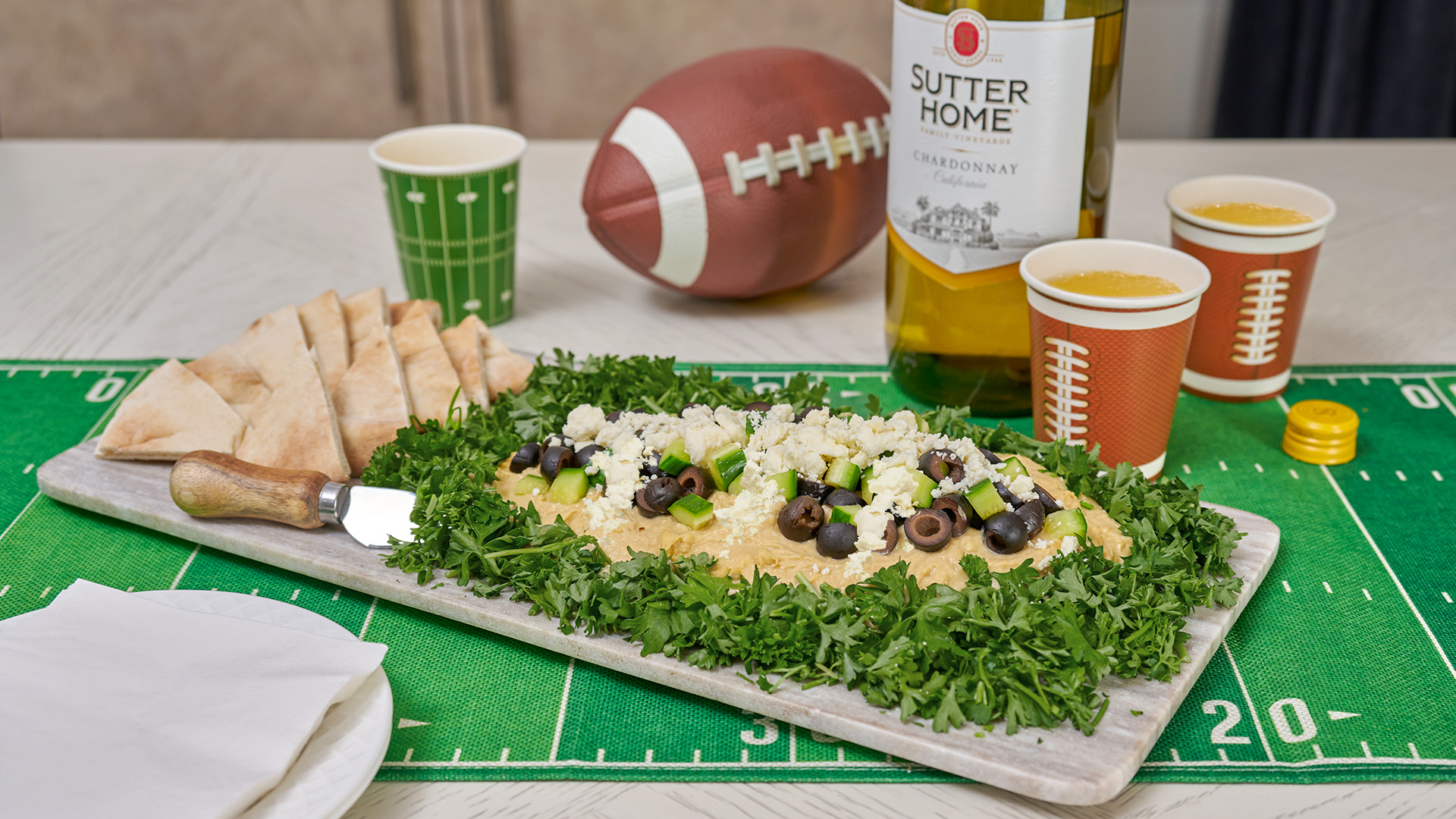 Game Day Hummus Board