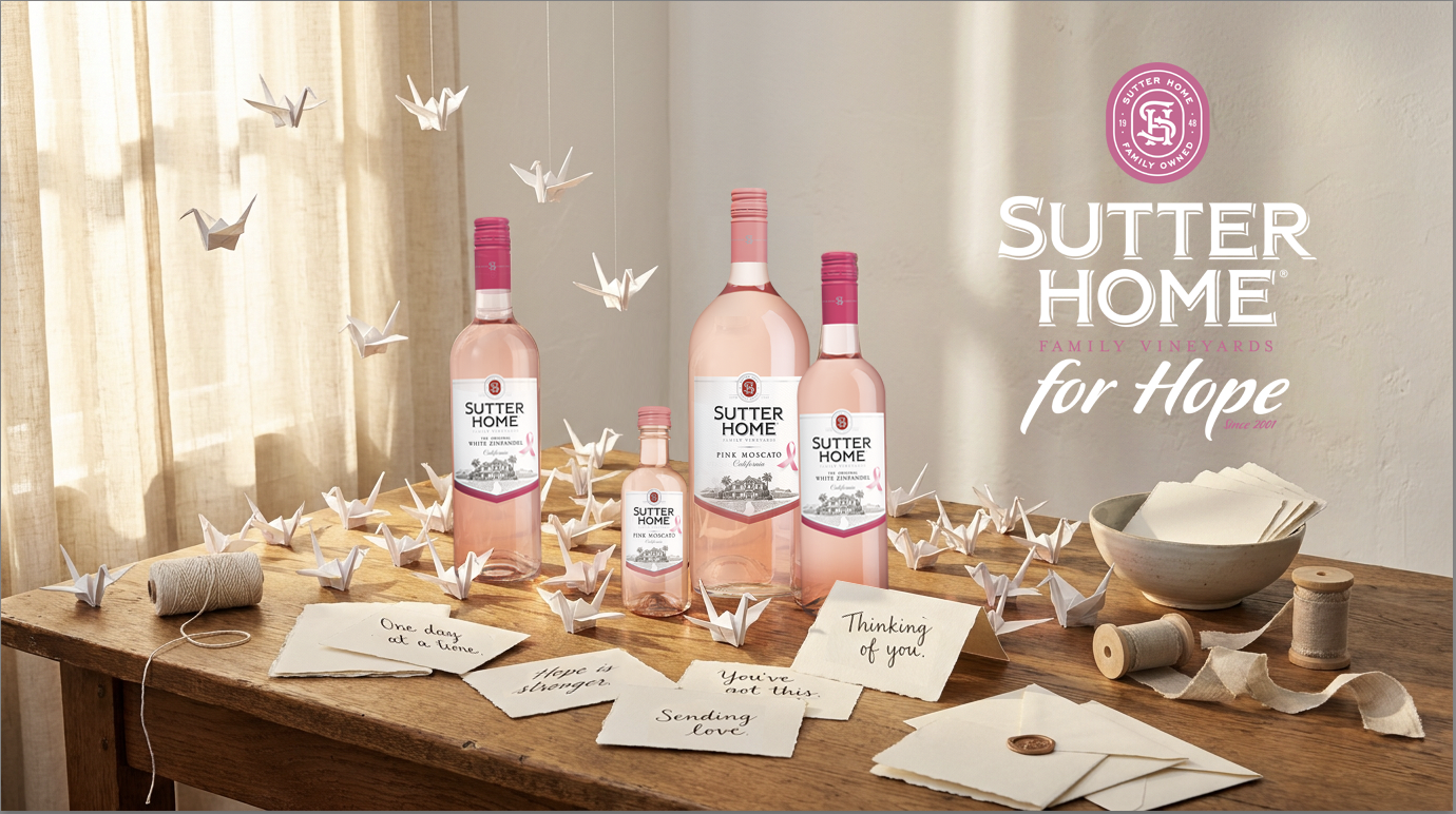 Sutter Home Chardonnay being shared across a table